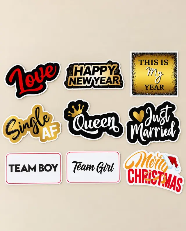 Pancartes Love, Queen, Just Married, Happy New Year